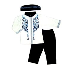 Baby Talk - Baju Koko Bordir Baju Setelan Muslim Bayi dan Anak - Biru Donker