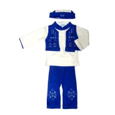 Baby Talk - Baju Koko Rompi 4in1 - Baju Setelan Muslim Anak Laki - Laki - Biru