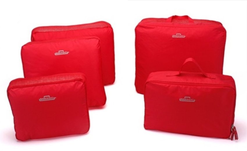 Bags in Bag Travel Set 5 in 1 - Merah