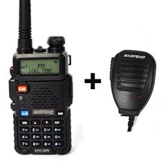 Baofeng 5W Ham Radio Dual Band VHF UHF walkie talkie 1800mAh Li-ion 128CH interphone Transceiver UV5R with handheld microphone (Intl)