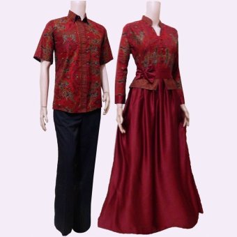 bahan baku batik Batik  Sri 459 Solo Lazada BC Couple Sarimbit Gamis  Rejeki (marun)
