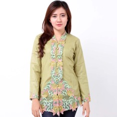 Batik Distro BA6915 Kebaya Wanita Lengan Panjang Warna - Hijau