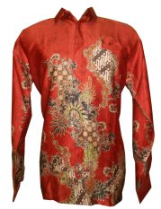 Batik Riziq Kemeja Lengan Panjang - Orange