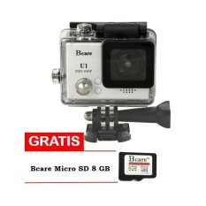 Bcare Action Camera U-1 12 MP FHD 1080P - Silver + Gratis MicroSD 8 GB