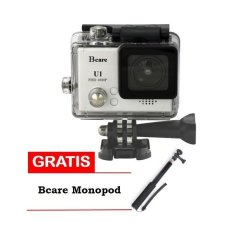 Bcare Action Camera U-1 12 MP FHD 1080P - Silver + Gratis Monopod
