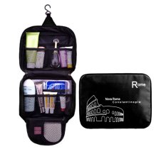 BEST NOVA ROMA Toiletries Tempat Kosmetik Alat Mandi Korean Travel Organize - HITAM