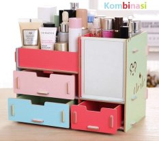 Best Rak Kayu kosmetik 057 CERMIN BEAR Cosmetic Storage Stationary Organizer - Kombinasi
