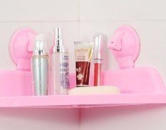 Best Rak Segitiga Organizer Kamar Mandi/ Dapur/ Tempat Bumbu Organizer Sudut 02 - Pink Muda