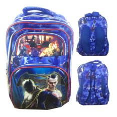 BGC 6 Dimensi Bantalan Punggung Batman Vs Superman 5 Kantung Tas Ransel Anak SD IMPORT - Blue Kombinasi