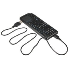 Black 3 in 1 Rii mini X1 Handheld 2.4G RF Wireless Keyboard Qwerty with Touchpad Mouse For PC Notebook Smart Google TV Box- Intl