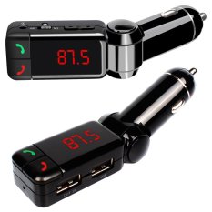 Bluetooth Car FM Transmitter Car MP3 Player with LED Display Car Charger and Dual USB and Line in Function BC06 (Black) (Intl)