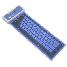 Bluetooth Wireless Flexible Folding Roll Up Silicone Waterproof Keyboard (Blue)