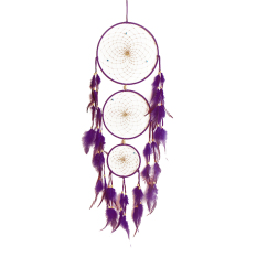 BolehDeals Purple Three Loops Dream Catcher With Feathers & Turquoise (Intl)