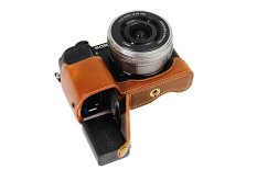 Bottom Opening Version Protective PU Leather Half Camera Case Bag Cover with Tripod Design for Sony ILCE6000 a6000 Camera with Hand Strap (Brown) (Intl)