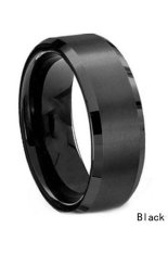 Buytra Men Women Ring 8MM Stainless Steel Black 21