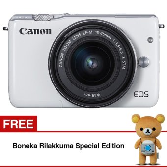 Canon EOS M10 KIT With Lens EF-M15-45mm - Putih + Gratis Boneka Rilakkuma Edisi Spesial  