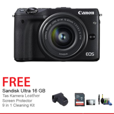 Canon Eos M3 Kit Ef-M 15-45 Is Stm + Free Aksessories Kamera