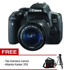 Canon Kamera EOS 750D Kit EF-S 18-55mm f/3.5-5.6 IS STM WiFi +Tas Kamera Canon +Tripod
