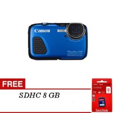 Canon PowerShot D30 - 12.8 MP - Biru + Gratis Memory Sandisk SD 8GB