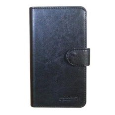 Case Book Cover Casing untuk Lenovo A766 / A656 - Hitam + Gratis Clear Screen Protector