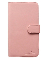 Case Book Cover Casing untuk Lenovo Vibe P1 - Merah Muda + Gratis Clear Screen Protector