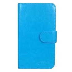 Case Book Cover Casing untuk Microsoft / Nokia Lumia 520 - Biru + Gratis Clear Screen Protector