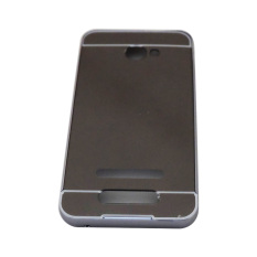 Case For Andromax A Alumunium Bumper With Sleding Mirror Back Case - Hitam