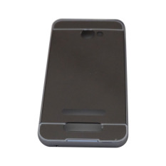 Case For Andromax A Alumunium Bumper With Sleding Mirror Back Case - Hitam