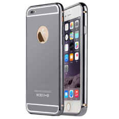 Case iphone 5/5s Alumunium Bumper With Mirror Backdoor Slide- Hitam