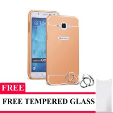 Case untuk Samsung Galaxy J1 ACE Bumper Backcase Mirror Series - Rose Gold + Gratis Tempered Glass