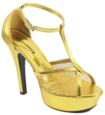 Cassico Ca 002 Sepatu High Heels Wanita - Synthetic - Fiber Outsole Hak 12 Cm - Lucu Dan Cantik - Gold