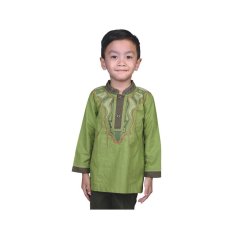 Catenzo Junior Baju Koko Anak Laki-laki / Baju Muslim Anak Laki-laki CSG 244 Hijau - CJR Muslim - Green