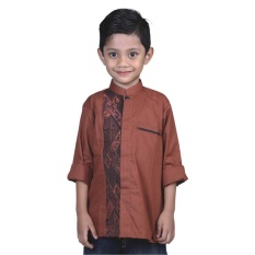 Catenzo Junior Baju Koko Anak Marble CDH 113 - Coklat
