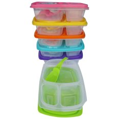 Cleo - Kotak Makan Plastik Lunch Box Osaka Set 6Pieces + Sendok Fullcolour