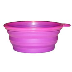 Collapsible Dog Silicone Travel Feeding Bowl Water Dish Feeder(Purple) (Intl)