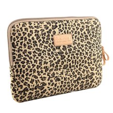 Colored Geometry Shape Canvas Fabric 13 Inch Laptop Sleeve Macbook / Macbook Pro / Macbook Air Sleeve Case Dell / Hp /Lenovo/sony/ Toshiba / Ausa / Acer /Samsun Ultrabook Bag Cover(Leopard Brown No Hand) (Intl)