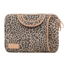 Colored Geometry Shape Canvas Fabric 13 Inch Laptop Sleeve Macbook / Macbook Pro / Macbook Air Sleeve Case Dell / Hp /Lenovo/sony/ Toshiba / Ausa / Acer /Samsun Ultrabook Bag Cover(Leopard Red With Hand) (Intl)
