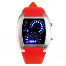 Cool Car Meter Dial Unisex Watch with Flash Dot Matrix LED Red (Intl)
