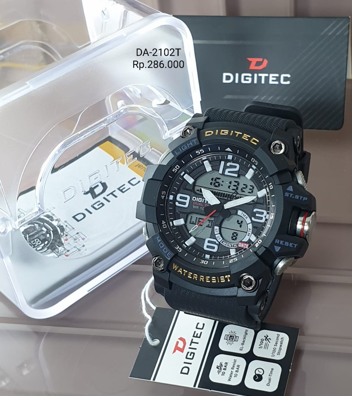 Promo Ergaransi Jam Tangan Pria Digitec Original Dual Time