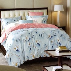 Depo Sprei dan Bed Cover Blue Lily Sateen Jepang
