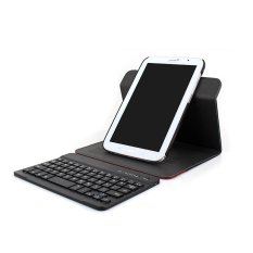 Detachable Rotate 360 degrees bluetooth ABS keyboard PU Case for samsung NOTE 8 N5100 ,black&white (Intl)