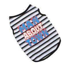 Dog Vest Letter&Stripe Apparel Cool Dog Shirt Pet Clothes Fashion Summer Breathable Casual Sleeveless Xs&Black Black (Intl)
