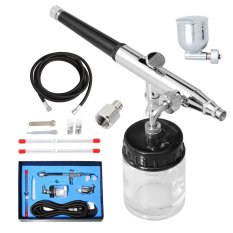 Double Action Airbrush Spray 3 Needles Air Brush Hose Art Paint Craft Kit- Intl
