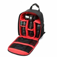 DSLR Camera Backpack for Canon Nikon D3000 D3200 D3300 D5100 D5200 D5300 D90 D7000 D7100 P600 (Black with Red) (Intl)