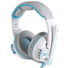 EACH G6000 Gaming Headset Stereo Sound 2.2M Wired Headphone Noise Reduction with Microphone for Computers iPhone iPod Smartphone Tablet PC (White-blue) (Intl)