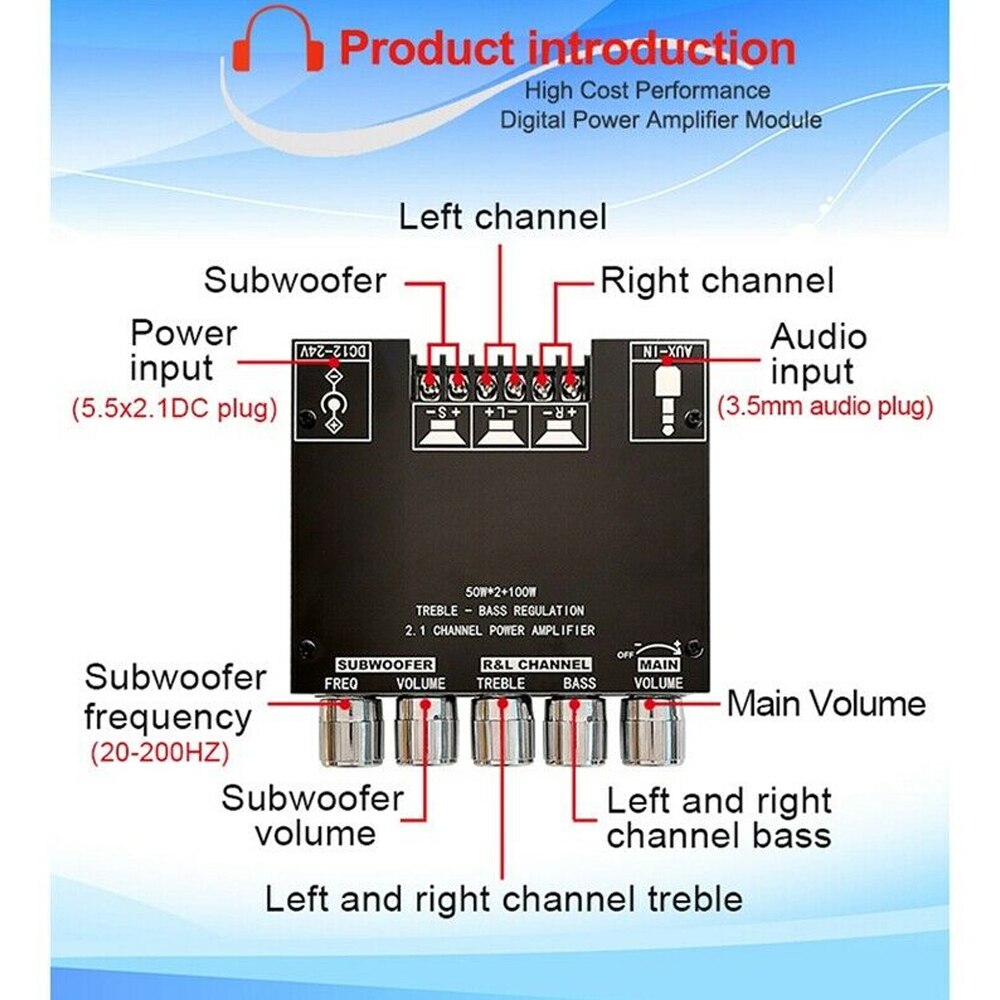 Zk Mt X W W Saluran Bluetooth Subwoofer Papan Off