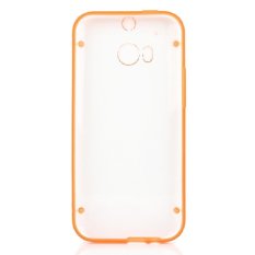 ELENXS Hard Protector Skin Luminous Tpu+Pc Transparent Case for Htc One M8 (Orange)