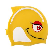EOZY Children Waterproof Cute Shark Cartoon Elastic Silica Gel Swimming Cap (Yellow) - Intl