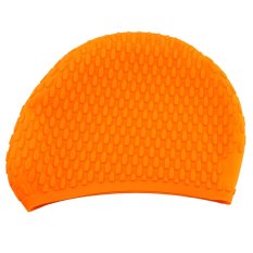 EOZY Women Ladies Waterdrop Cover Anti-Skid Elastic Silica Gel Waterproof Diving Swimming Cap (Orange) - Intl