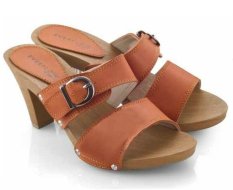 Everflow AJ105 Sandal High Heel Wedges - Pu Pvc - Clogs - Modis Dan Cantik - Tan